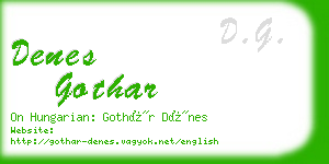 denes gothar business card